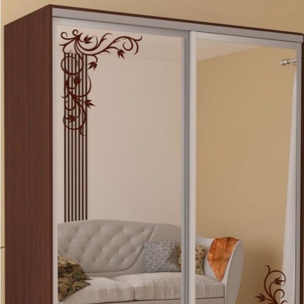 Dulap pentru haine Glisant Mobildor-Lux ARON P 1800 2226 Desen 180 x 60 x 220 / PAL / Wenghe photo 3