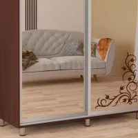 Dulap pentru haine Glisant Mobildor-Lux ARON P 1800 2226 Desen 180 x 60 x 220 / PAL / Wenghe photo 4