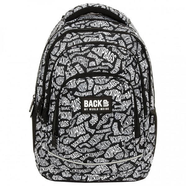 Ghiozdan pentru copii BackUP Black & White Black White Black/ 24 l photo 2 Ghiozdan pentru copii BackUP Black & White Black White Black/ 24 l photo 2