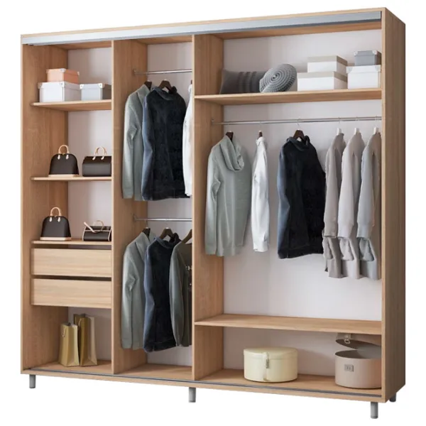 Dulap pentru haine Glisant Mobildor-Lux ARON 2000 3025 200 x 60 x 220 / PAL / Stejar Sonoma photo 2