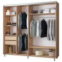 Dulap pentru haine Glisant Mobildor-Lux ARON 2000 3025 200 x 60 x 220 / PAL / Stejar Sonoma photo 2