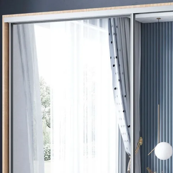 Dulap pentru haine Glisant Mobildor-Lux ARON 2000 3025 200 x 60 x 220 / PAL / Stejar Sonoma photo 3