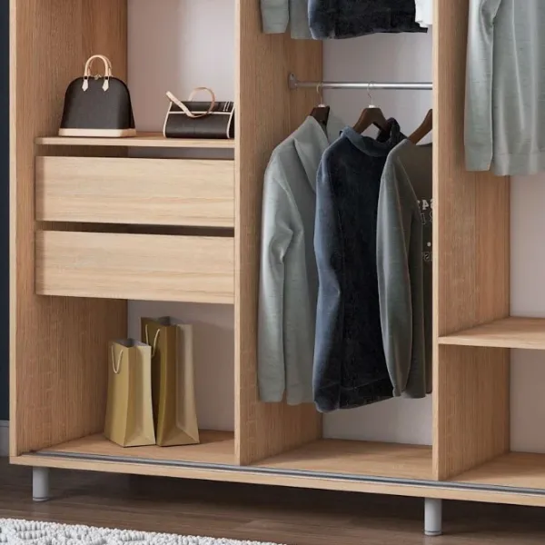 Dulap pentru haine Glisant Mobildor-Lux ARON 2000 3025 200 x 60 x 220 / PAL / Stejar Sonoma photo 6