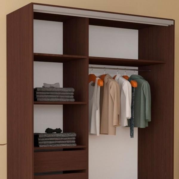 Dulap pentru haine Glisant Mobildor-Lux Aron P 1100 2226 110 x 60 x 220 / PAL / Wenge magie photo 5