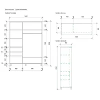 Dulap pentru haine Glisant Mobildor-Lux ARON 1600 2226 160 x 60 x 220 / PAL / Wenge magie photo 7