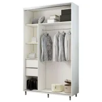 Dulap pentru haine Glisant Mobildor-Lux ARON S 1000 K1 8681 100 x 60 x 220 / PAL / Alb briliant photo 2