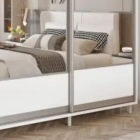 Dulap pentru haine Glisant Mobildor-Lux ARON S 1000 K1 8681 100 x 60 x 220 / PAL / Alb briliant photo 3