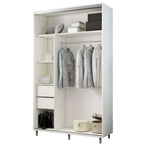 Dulap pentru haine Glisant Mobildor-Lux ARON S 1400 K1 8681 140 x 60 x 220 / PAL / Alb briliant photo 2 Dulap pentru haine Glisant Mobildor-Lux ARON S 1400 K1 8681 140 x 60 x 220 / PAL / Alb briliant photo 2