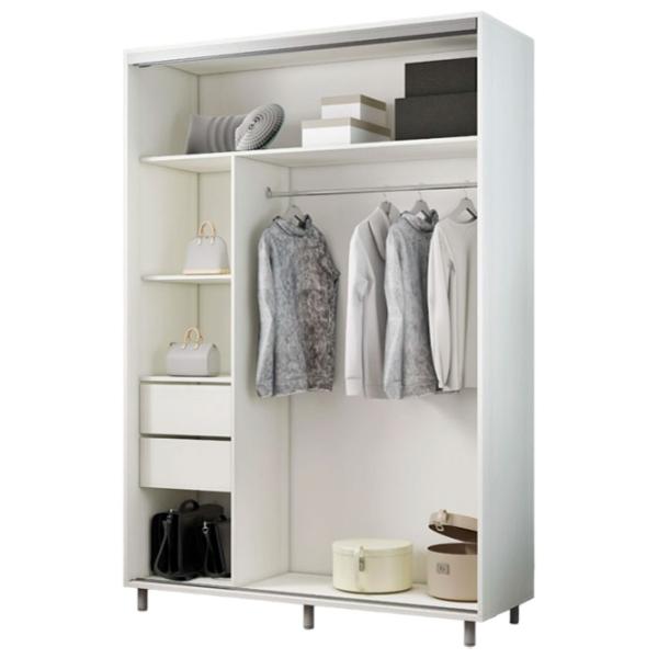 Dulap pentru haine Glisant Mobildor-Lux ARON S 1900 K1 8681 190 x 60 x 220 / PAL / Alb briliant photo 2 Dulap pentru haine Glisant Mobildor-Lux ARON S 1900 K1 8681 190 x 60 x 220 / PAL / Alb briliant photo 2
