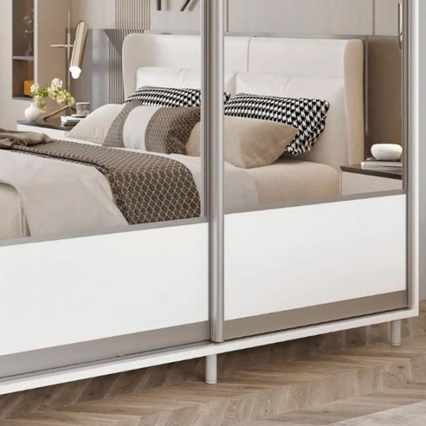 Dulap pentru haine Glisant Mobildor-Lux ARON S 1900 K1 8681 190 x 60 x 220 / PAL / Alb briliant photo 4 Dulap pentru haine Glisant Mobildor-Lux ARON S 1900 K1 8681 190 x 60 x 220 / PAL / Alb briliant photo 4