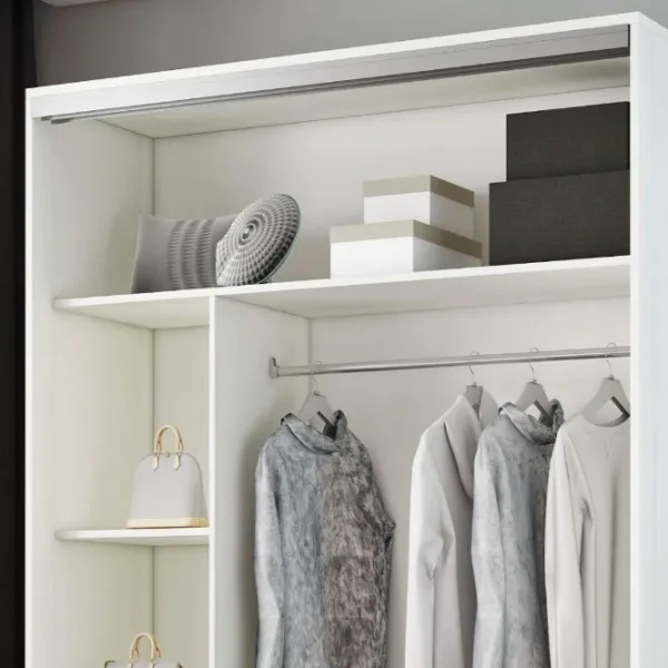 Dulap pentru haine Glisant Mobildor-Lux ARON S 1900 K1 8681 190 x 60 x 220 / PAL / Alb briliant photo 5 Dulap pentru haine Glisant Mobildor-Lux ARON S 1900 K1 8681 190 x 60 x 220 / PAL / Alb briliant photo 5
