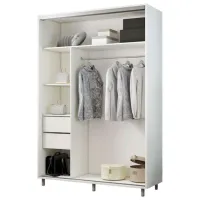 Dulap pentru haine Glisant Mobildor-Lux ARON S 2000 K1 8681 200 x 60 x 220 / PAL / Alb briliant photo 2