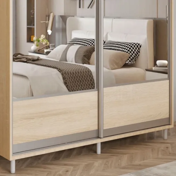 Dulap pentru haine Glisant Mobildor-Lux ARON S 1000 K1 3025 100 x 60 x 220 / PAL / Stejar Sonoma photo 4 Dulap pentru haine Glisant Mobildor-Lux ARON S 1000 K1 3025 100 x 60 x 220 / PAL / Stejar Sonoma photo 4