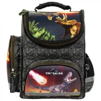 Ghiozdan pentru copii Derform Dinosaurs Black Gray Black photo 5