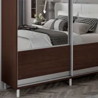 Dulap pentru haine Glisant Mobildor-Lux ARON S 1100 K1 2226 110 x 60 x 220 / PAL / Wenghe photo 4