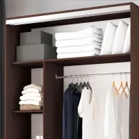 Dulap pentru haine Glisant Mobildor-Lux ARON S 1100 K1 2226 110 x 60 x 220 / PAL / Wenghe photo 6