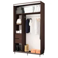 Dulap pentru haine Glisant Mobildor-Lux ARON S 1300 K1 2226 130 x 60 x 220 / PAL / Wenghe photo 2