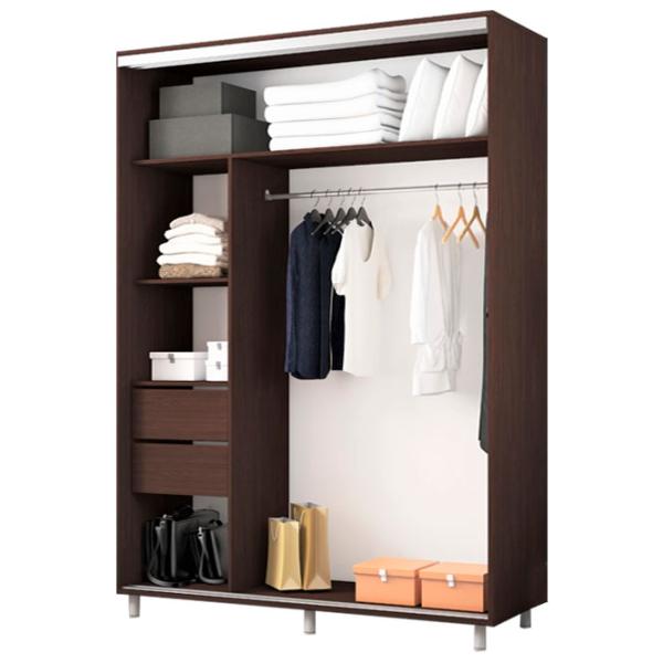 Dulap pentru haine Glisant Mobildor-Lux ARON S 1900 K1 2226 190 x 60 x 220 / PAL / Wenghe photo 2 Dulap pentru haine Glisant Mobildor-Lux ARON S 1900 K1 2226 190 x 60 x 220 / PAL / Wenghe photo 2