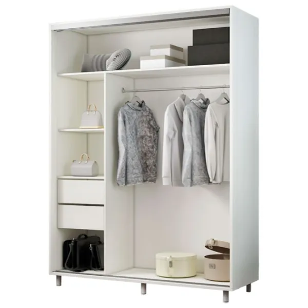 Dulap pentru haine Glisant Mobildor-Lux ARON S 1600 K2 8681 160 x 60 x 220 / PAL / Alb briliant photo 2 Dulap pentru haine Glisant Mobildor-Lux ARON S 1600 K2 8681 160 x 60 x 220 / PAL / Alb briliant photo 2