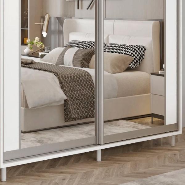 Dulap pentru haine Glisant Mobildor-Lux ARON S 1800 K2 8681 180 x 60 x 220 / PAL / Alb briliant photo 4 Dulap pentru haine Glisant Mobildor-Lux ARON S 1800 K2 8681 180 x 60 x 220 / PAL / Alb briliant photo 4