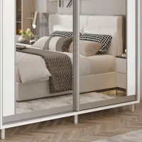 Dulap pentru haine Glisant Mobildor-Lux ARON S 1900 K2 8681 190 x 60 x 220 / PAL / Alb briliant photo 4