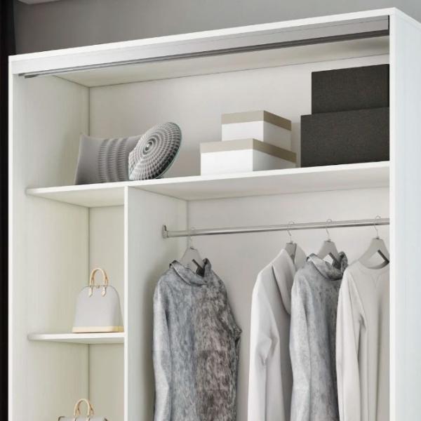 Dulap pentru haine Glisant Mobildor-Lux ARON S 1900 K2 8681 190 x 60 x 220 / PAL / Alb briliant photo 5 Dulap pentru haine Glisant Mobildor-Lux ARON S 1900 K2 8681 190 x 60 x 220 / PAL / Alb briliant photo 5