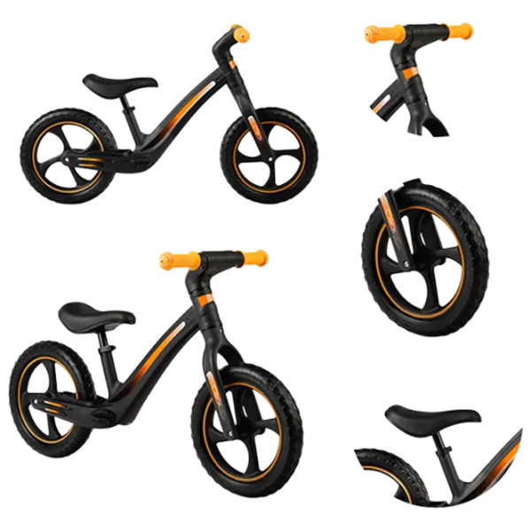 Bicicletă MoMi MIZO 12" Aluminiu/ Black Yellow photo 6