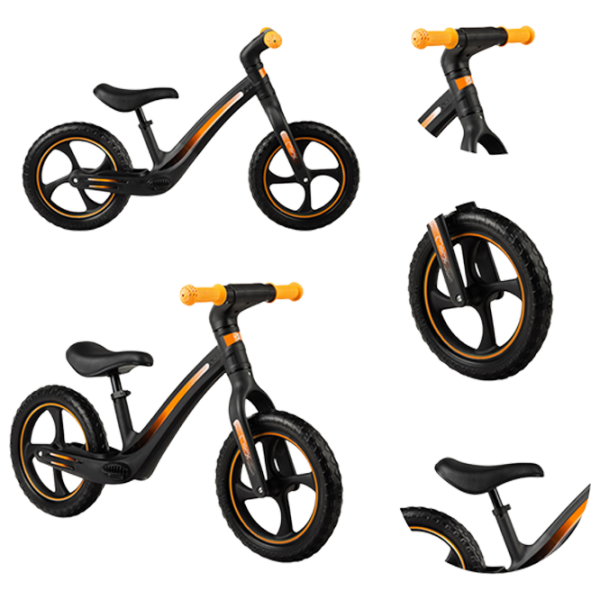 Bicicletă MoMi MIZO 12" Aluminiu/ Black Yellow photo 6