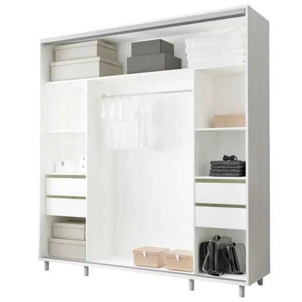 Dulap pentru haine Glisant Mobildor-Lux ARON S 2000 K2 8681 200 x 60 x 220 / PAL / Alb briliant photo 2 Dulap pentru haine Glisant Mobildor-Lux ARON S 2000 K2 8681 200 x 60 x 220 / PAL / Alb briliant photo 2