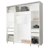 Гардероб Раздвижной Mobildor-Lux ARON S 2000 K2 8681 200 x 60см x 220 / ЛДСП / Бриллиантовый белый photo 2