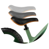 Bicicletă MoMi MIZO 12" Aluminiu/ Green Black photo 4