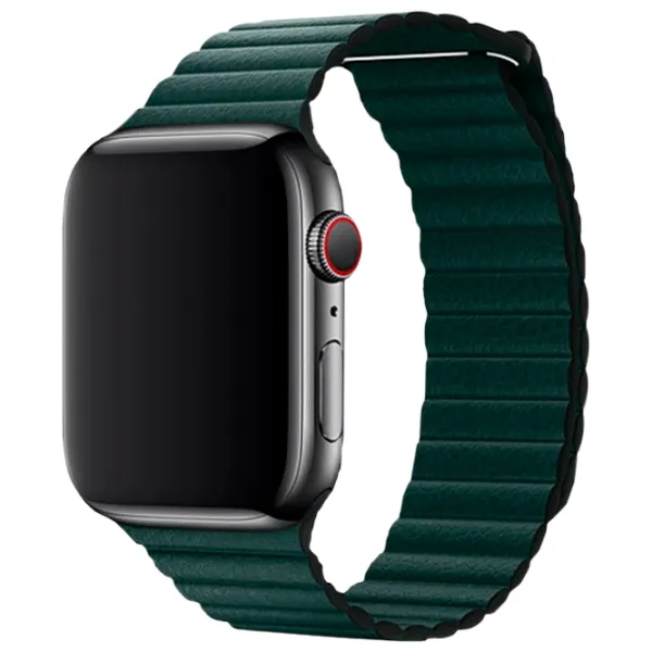 Curelușă Apple Watch Elegant Loop Piele/ 38, 40 mm/ Green Forest photo 2