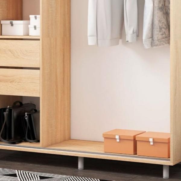 Dulap pentru haine Glisant Mobildor-Lux ARON S 1500 K2 3025 150 x 60 x 220 / PAL / Stejar Sonoma photo 6 Dulap pentru haine Glisant Mobildor-Lux ARON S 1500 K2 3025 150 x 60 x 220 / PAL / Stejar Sonoma photo 6