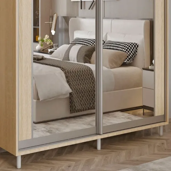 Dulap pentru haine Glisant Mobildor-Lux ARON S 1600 K2 3025 160 x 60 x 220 / PAL / Stejar Sonoma photo 4 Dulap pentru haine Glisant Mobildor-Lux ARON S 1600 K2 3025 160 x 60 x 220 / PAL / Stejar Sonoma photo 4