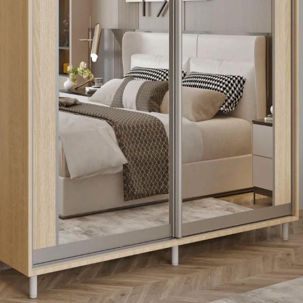 Dulap pentru haine Glisant Mobildor-Lux ARON S 1600 K2 3025 160 x 60 x 220 / PAL / Stejar Sonoma photo 4 Dulap pentru haine Glisant Mobildor-Lux ARON S 1600 K2 3025 160 x 60 x 220 / PAL / Stejar Sonoma photo 4