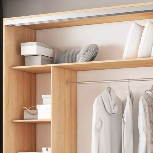 Dulap pentru haine Glisant Mobildor-Lux ARON S 1600 K2 3025 160 x 60 x 220 / PAL / Stejar Sonoma photo 6 Dulap pentru haine Glisant Mobildor-Lux ARON S 1600 K2 3025 160 x 60 x 220 / PAL / Stejar Sonoma photo 6