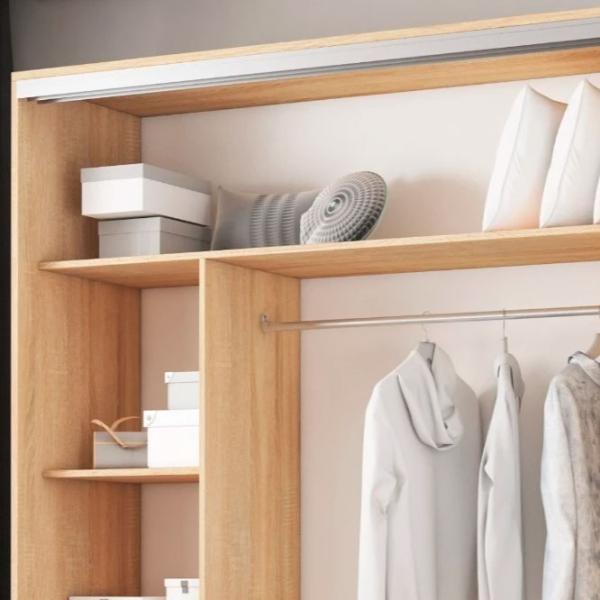 Dulap pentru haine Glisant Mobildor-Lux ARON S 1600 K2 3025 160 x 60 x 220 / PAL / Stejar Sonoma photo 6 Dulap pentru haine Glisant Mobildor-Lux ARON S 1600 K2 3025 160 x 60 x 220 / PAL / Stejar Sonoma photo 6