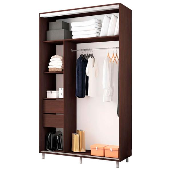 Dulap pentru haine Glisant Mobildor-Lux ARON S 1100 K2 2226 110 x 60 x 220 / PAL / Wenghe photo 2