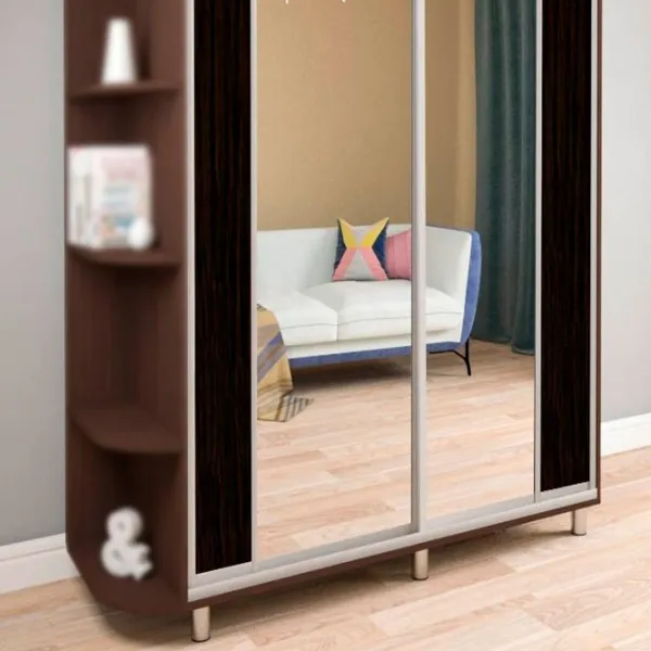 Dulap pentru haine Glisant Mobildor-Lux ARON S 1300 K2 2226 130 x 60 x 220 / PAL / Wenghe photo 4