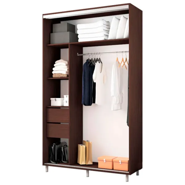 Dulap pentru haine Glisant Mobildor-Lux ARON S 1400 K2 2226 140 x 60 x 220 / PAL / Wenghe photo 2