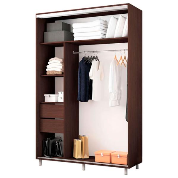 Dulap pentru haine Glisant Mobildor-Lux ARON S 1600 K2 2226 160 x 60 x 220 / PAL / Wenghe photo 2