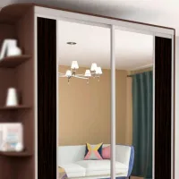 Dulap pentru haine Glisant Mobildor-Lux ARON S 1800 K2 2226 180 x 60 x 220 / PAL / Wenghe photo 3