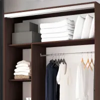 Dulap pentru haine Glisant Mobildor-Lux ARON S 1800 K2 2226 180 x 60 x 220 / PAL / Wenghe photo 5