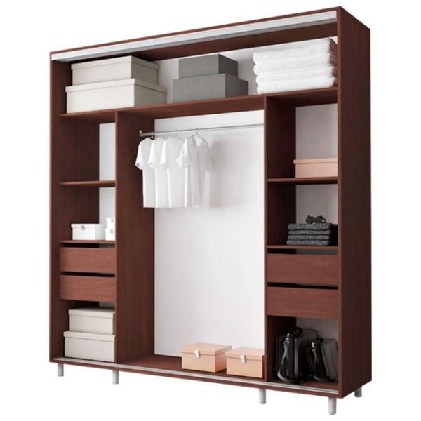 Dulap pentru haine Glisant Mobildor-Lux ARON S 2000 K2 2226 200 x 60 x 220 / PAL / Wenghe photo 2