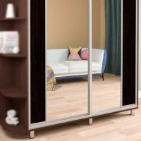 Dulap pentru haine Glisant Mobildor-Lux ARON S 2000 K2 2226 200 x 60 x 220 / PAL / Wenghe photo 4