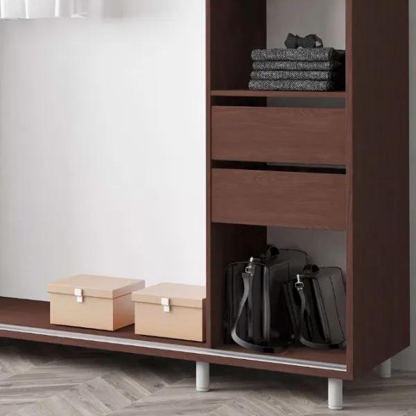 Dulap pentru haine Glisant Mobildor-Lux ARON S 2000 K2 2226 200 x 60 x 220 / PAL / Wenghe photo 6