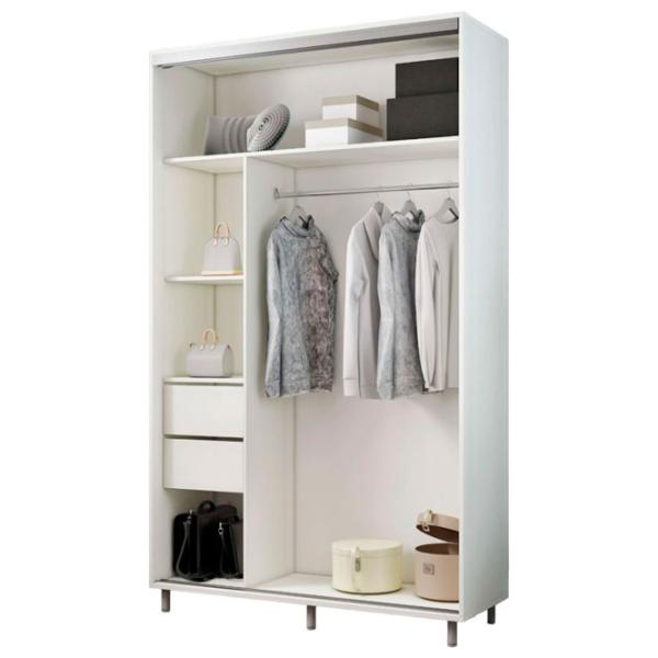 Dulap pentru haine Glisant Mobildor-Lux ARON S 1000 K3 8681 100 x 60 x 220 / PAL / Alb briliant photo 2 Dulap pentru haine Glisant Mobildor-Lux ARON S 1000 K3 8681 100 x 60 x 220 / PAL / Alb briliant photo 2