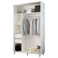Dulap pentru haine Glisant Mobildor-Lux ARON S 1000 K3 8681 100 x 60 x 220 / PAL / Alb briliant photo 2