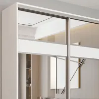 Dulap pentru haine Glisant Mobildor-Lux ARON S 1000 K3 8681 100 x 60 x 220 / PAL / Alb briliant photo 3