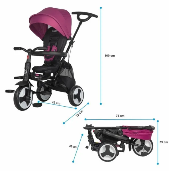 Трицикл Coccolle Spectra Plus 25 кг/ Пурпурный photo 9 Трицикл Coccolle Spectra Plus 25 кг/ Пурпурный photo 9